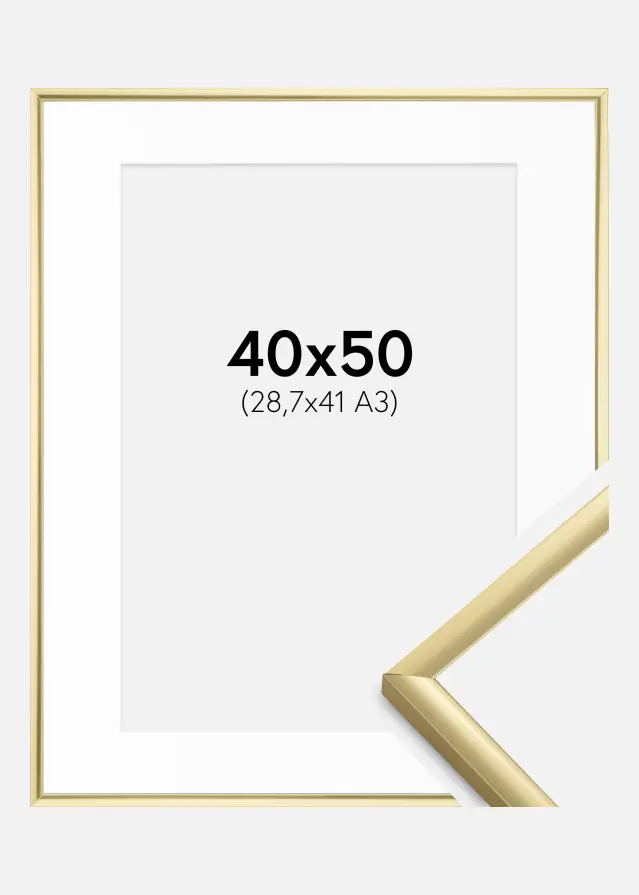 Okvir New Lifestyle Zlato 40x50 cm - Paspartu Bijelo 29,7x42 cm (A3)