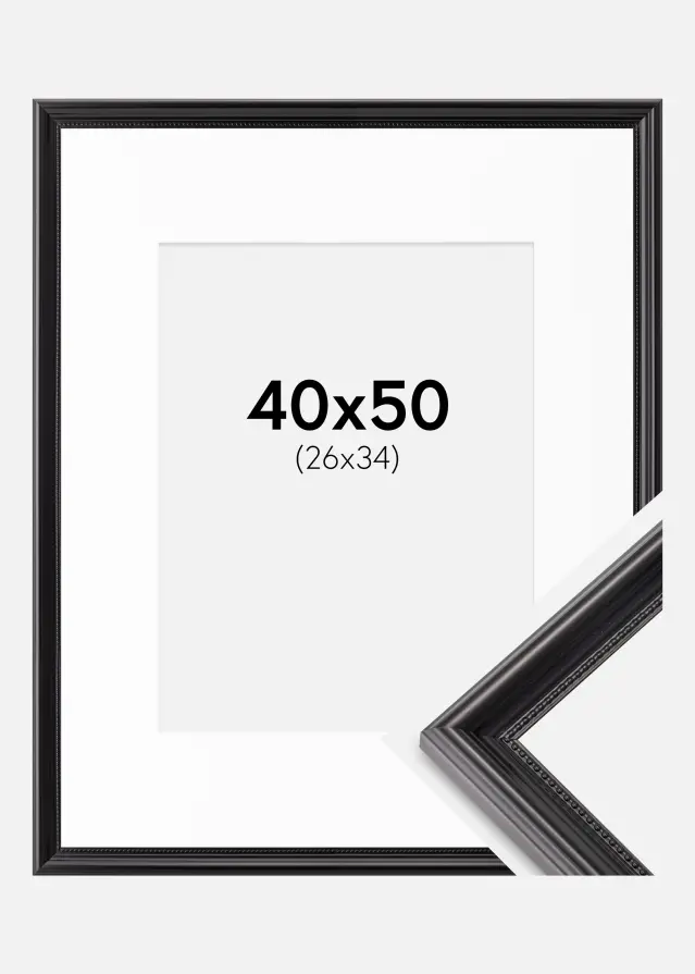 Okvir Gala Crno 40x50 cm - Paspartu Bijelo 27x35 cm