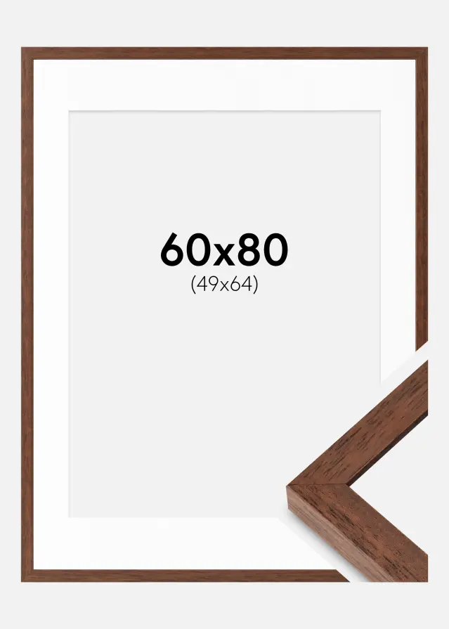 Okvir Hermes Teak 60x80 cm - Paspartui Bijela 50x65 cm