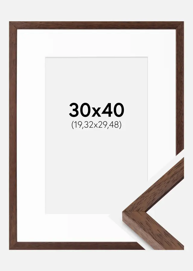 Okvir Ares Teak 30x40 cm - Paspartui Bijela 8x12 inča