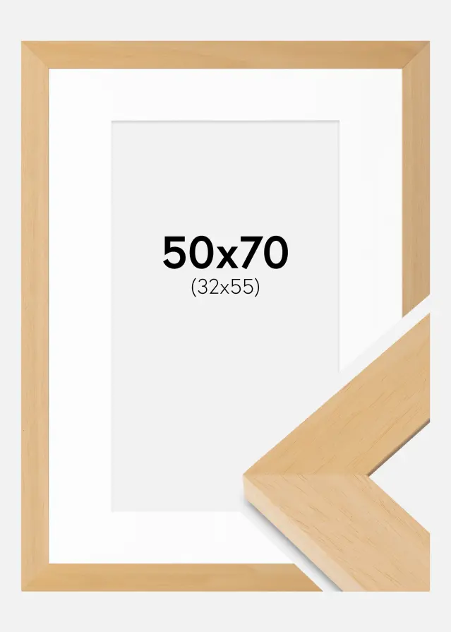 Okvir Juno drvo 50x70 cm - Paspartui Bijela 33x56 cm