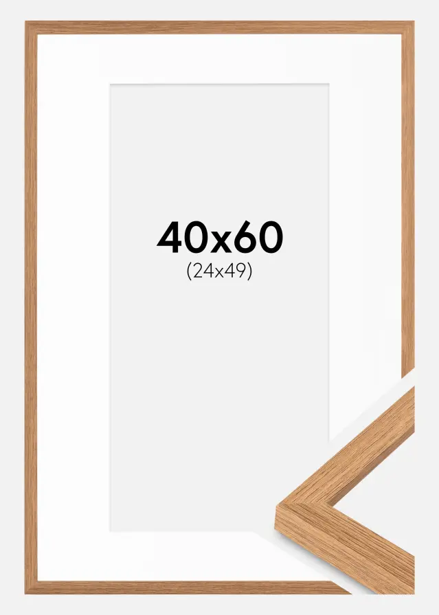 Okvir Modern Teak 40x60 cm - Paspartui Bijela 25x50 cm