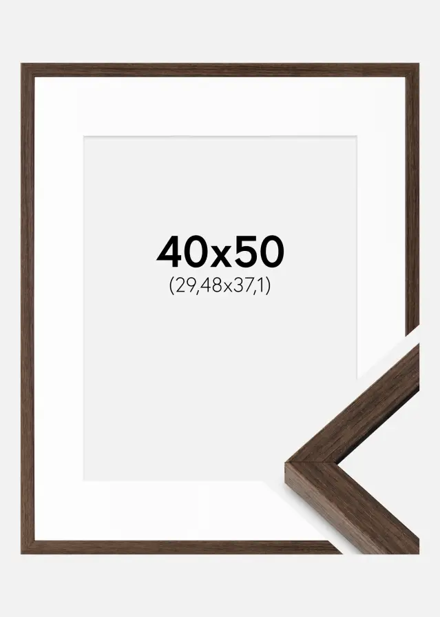 Okvir Ares orah 40x50 cm - paspartu Bijela 12x15 inča