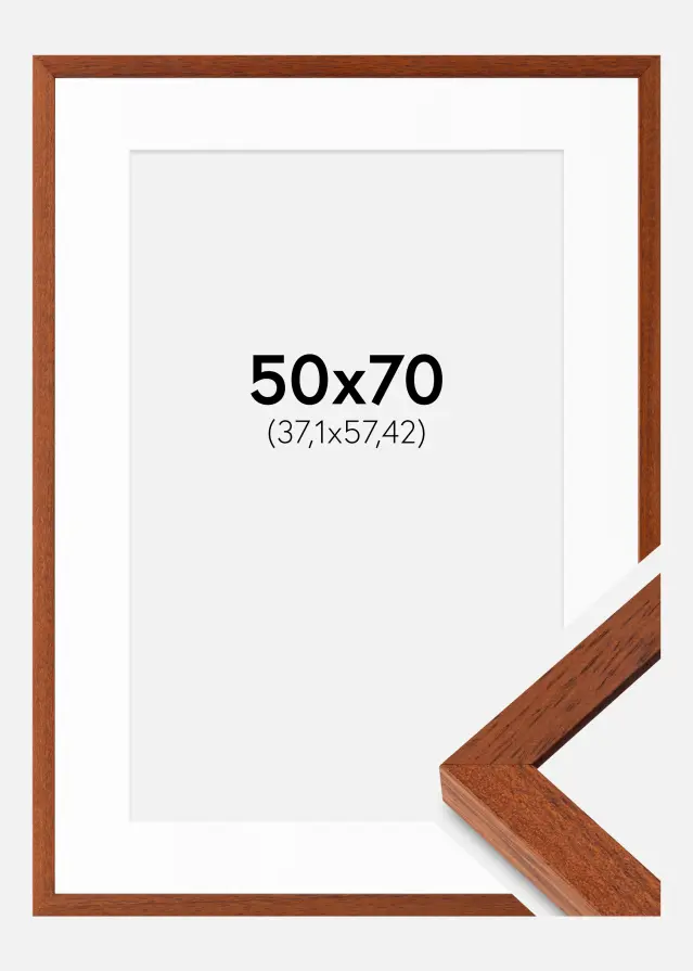 Okvir Hermes Trešnja 50x70 cm - Paspartui Bijela 15x23 inča