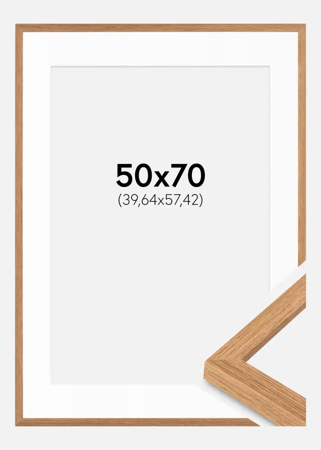 Okvir Modern Teak 50x70 cm - Paspartui Bijela 16x23 inča
