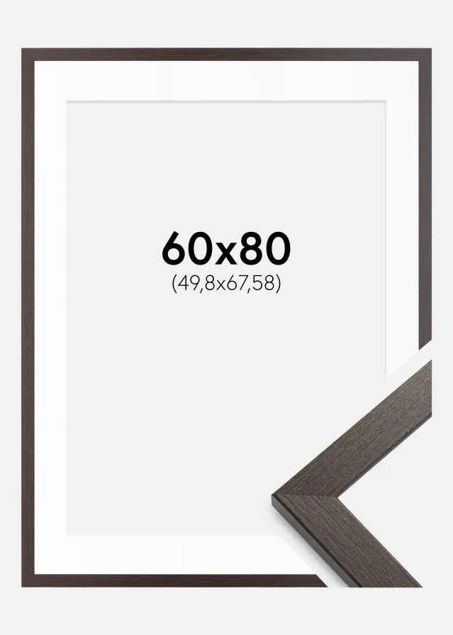 Okvir Stilren Wenge 60x80 cm - Paspartui Bijela 20x27 inča