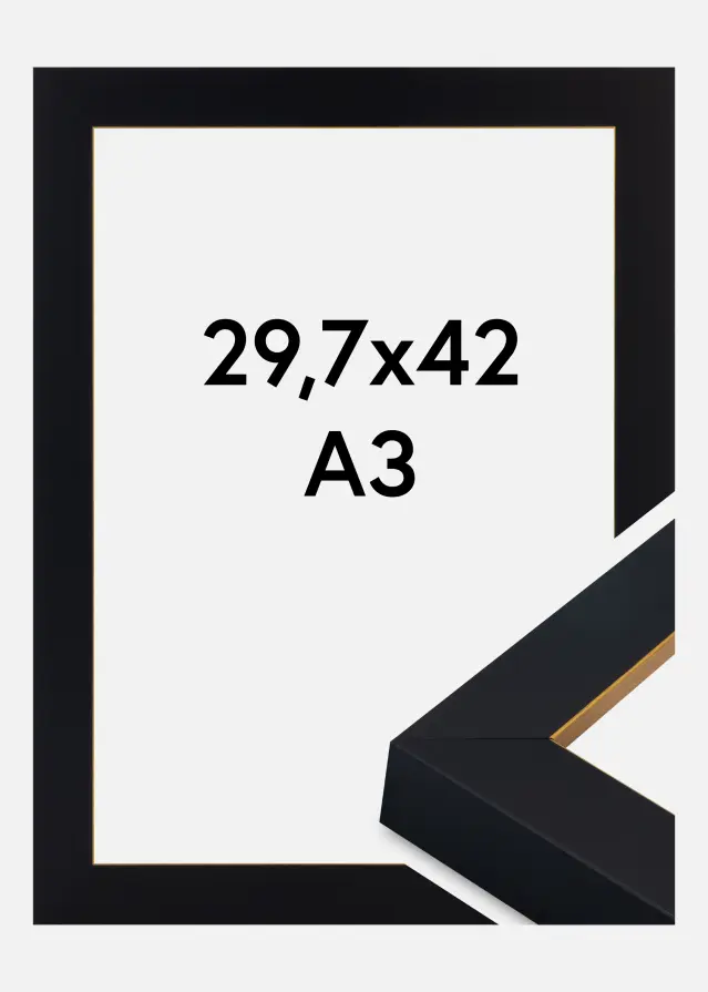 Okvir Sussex Akrilno staklo Crna/Zlatna 29,7x42 cm (A3)