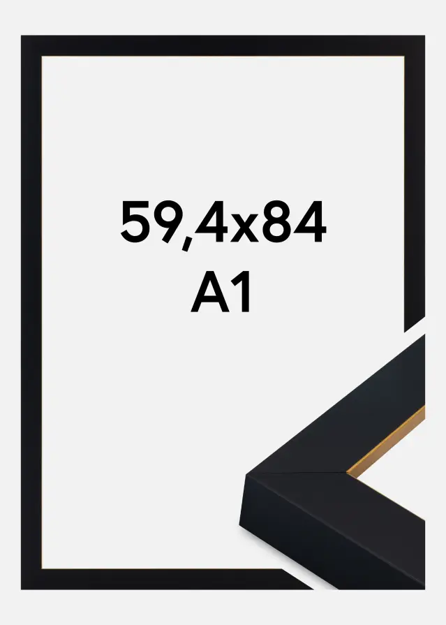 Okvir Sussex Akrilno staklo Crna/Zlatna 59,4x84,1 cm (A1)