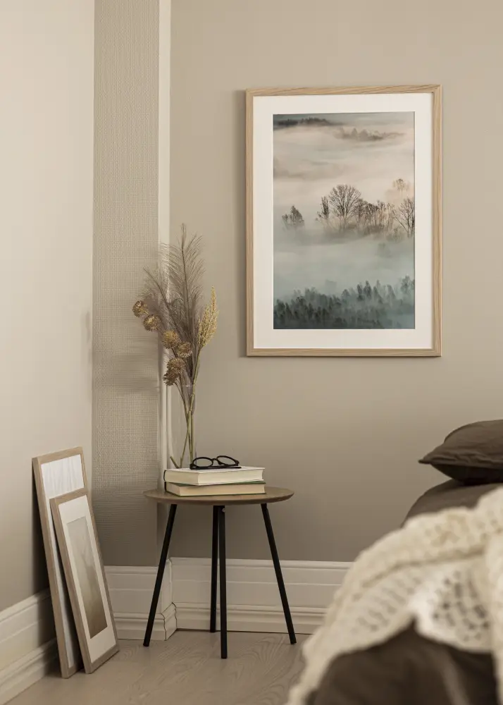 Okvir hrastovo drvo 55x80 cm - paspartu Bijela 18x27 inča