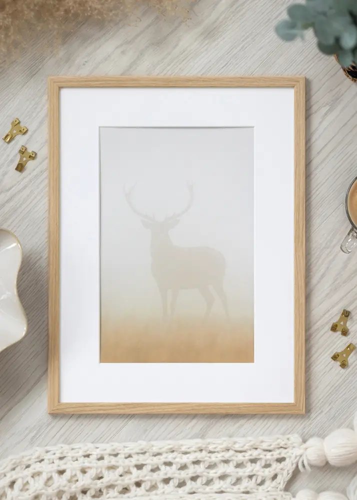 Okvir Edsbyn Hrast 24x30 cm - Paspartu Bijelo 7x9 inches