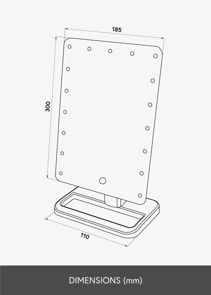 KAILA Kozmetičko ogledalo Foot Bijelo 18x30 cm