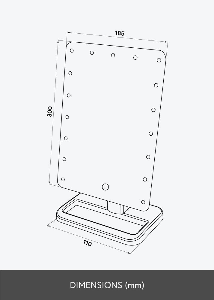 KAILA Kozmetičko ogledalo Foot Crno 18x30 cm