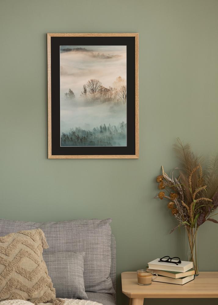 Okvir Fiorito Svijetli Hrast 30x40 cm - Paspartu Crno 21x30 cm