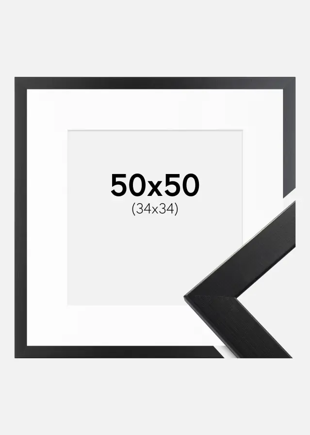 Okvir Trendline Crno 50x50 cm - Paspartu Bijelo 35x35 cm
