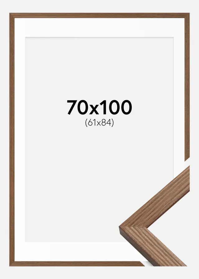 Okvir Fiorito Tamni Hrast 70x100 cm - Paspartu Bijelo 62x85 cm