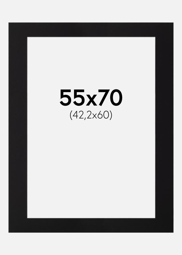 Paspartu Crno Standardni Bijeli unutarnji rub 55x70 cm (42,2x60)
