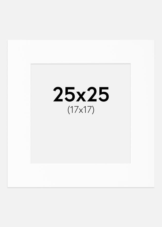 Paspartu Bijelo Standardni Bijeli unutarnji rub 25x25 cm (17x17)