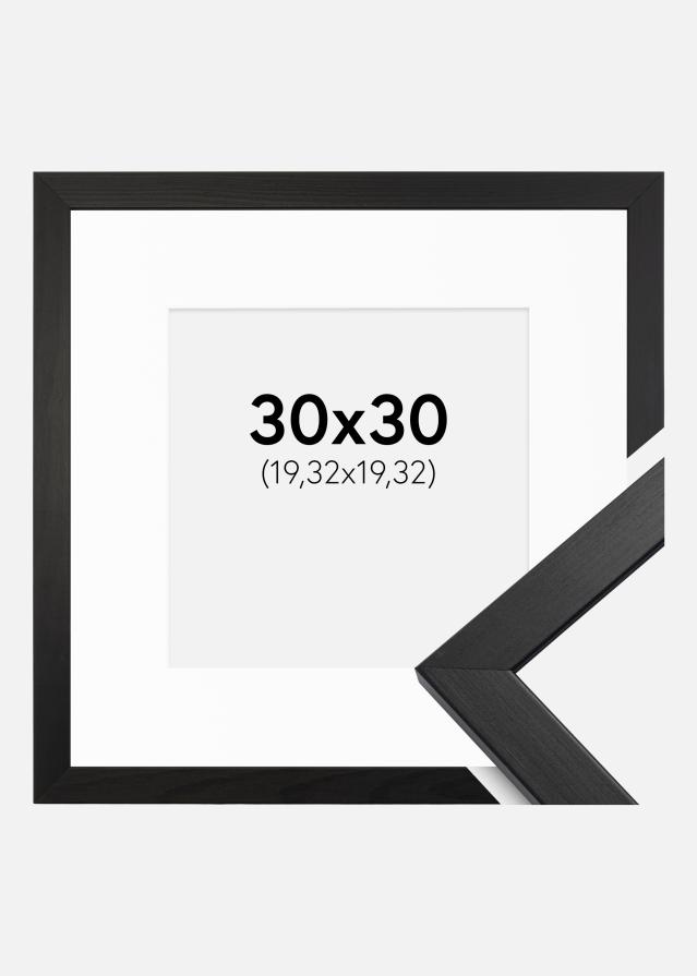 Okvir Profinjeni Crno 30x30 cm - Paspartu Bijelo 8x8 inches