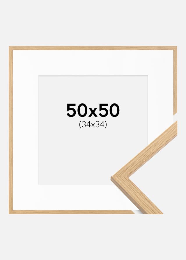 Okvir Galant Hrast 50x50 cm - Paspartu Bijelo 35x35 cm