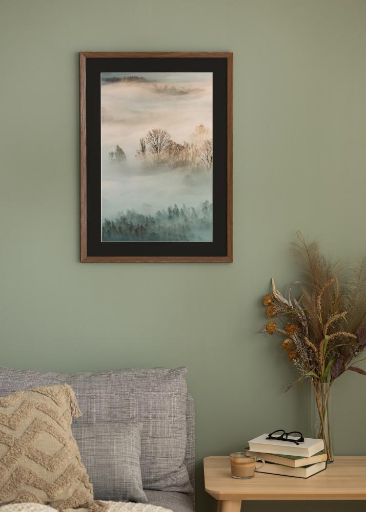 Okvir Fiorito Tamni Hrast 40x50 cm - Paspartu Crno 12x16 inches