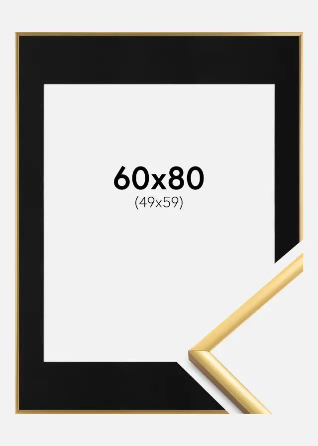 Okvir New Lifestyle Shiny Gold 60x80 cm - Paspartu Crno 50x60 cm