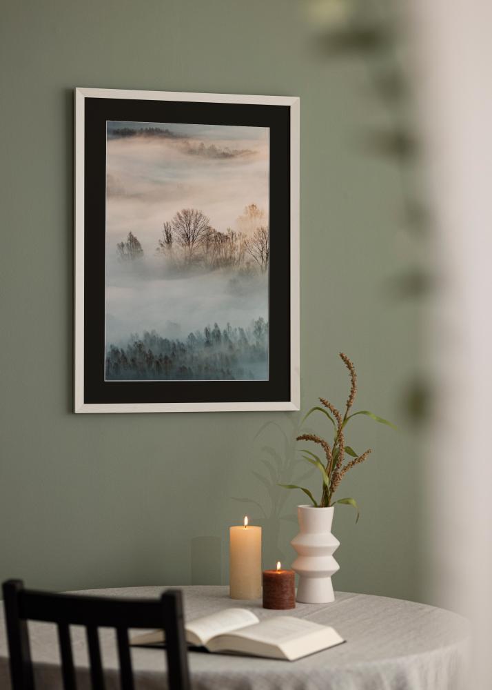 Okvir Fiorito Bijelo 40x50 cm - Paspartu Crno 12x16 inches