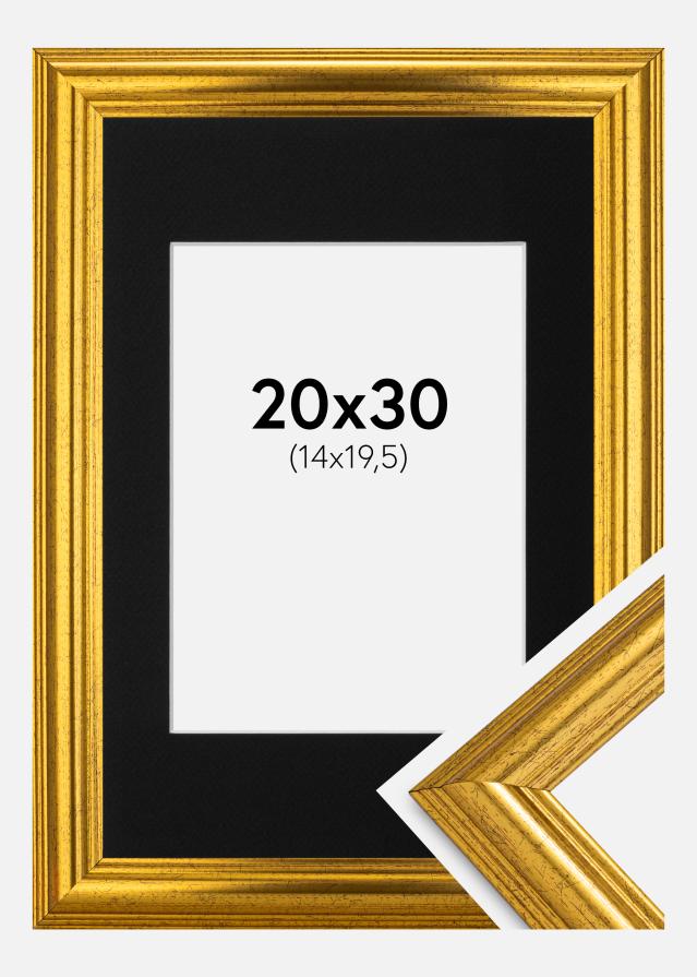 Okvir Västkusten Zlato 20x30 cm - Paspartu Crno 15x21 cm (A5)