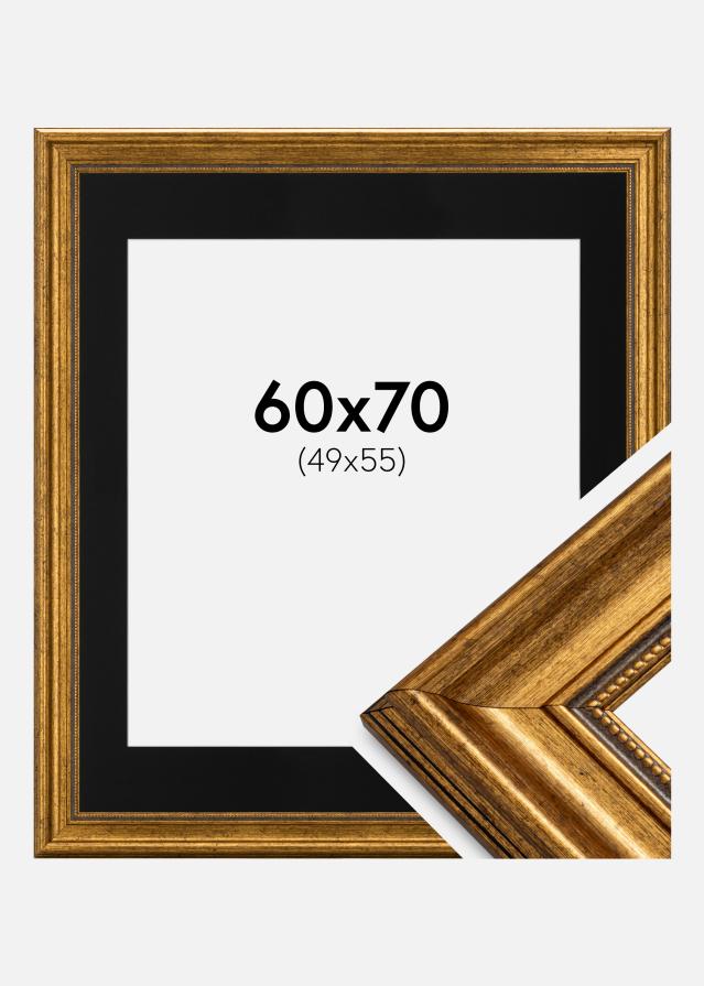 Okvir Rokoko Zlato 60x70 cm - Paspartu Crno 50x56 cm
