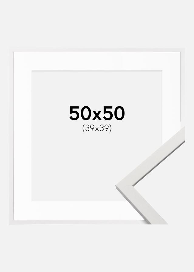 Okvir Edsbyn Bijelo 50x50 cm - Paspartu Bijelo 40x40 cm