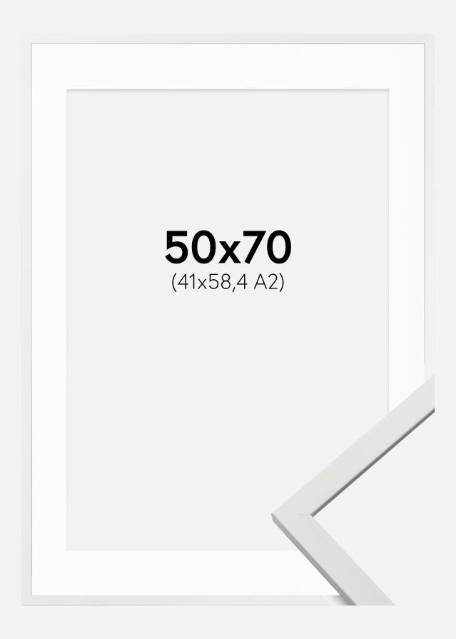 Okvir Edsbyn Bijelo 50x70 cm - Paspartu Bijelo 42x59,4 cm (A2)