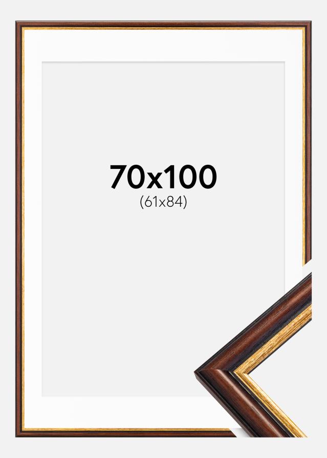 Okvir Siljan Smeđa 70x100 cm - Paspartu Bijelo 62x85 cm