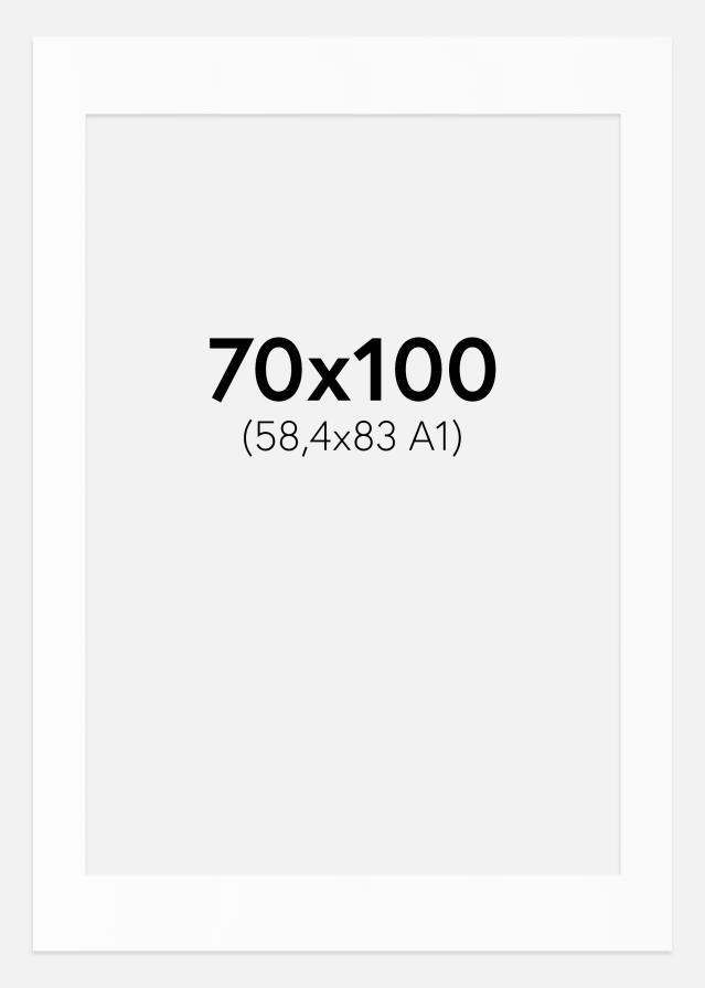 Paspartu Bijelo Standardni Bijeli unutarnji rub 70x100 cm (58,4x83 - A1)