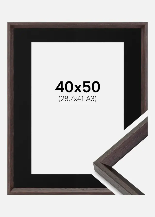Okvir Globe Espresso 40x50 cm - Paspartu Crno 29,7x42 cm (A3)