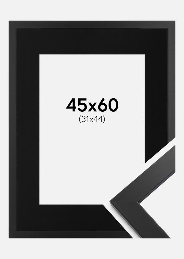Okvir Black Wood 45x60 cm - Paspartu Crno 32x45 cm
