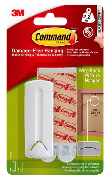 3M Command Ljepilo za slike držač -traka za Kabel Bijelo - 2 kg
