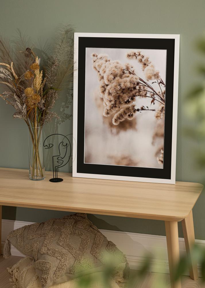 Okvir White Wood 50x100 cm - Paspartu Crno 30x80 cm