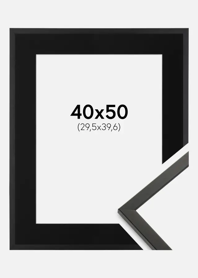 Okvir Galant Crno 40x50 cm - Paspartu Crno 12x16 inches