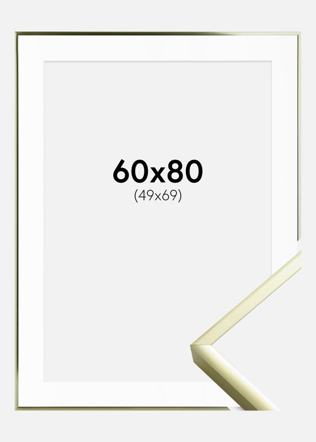 Okvir Plakat Frame Aluminum Gold 60x80 cm - Paspartu Bijelo 50x70 cm