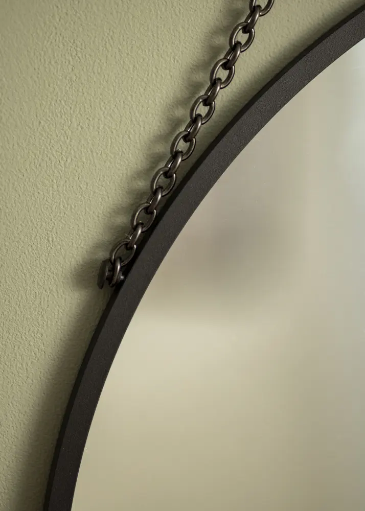 Okruglo Ogledalo Modern Crno 50 cm Ø
