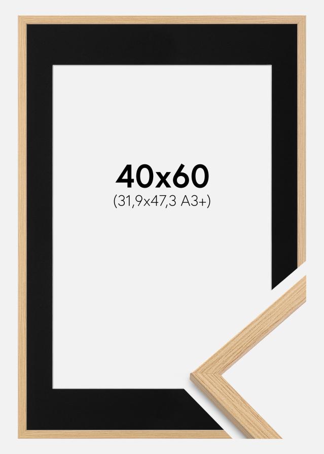Okvir Galant Hrast 40x60 cm - Paspartu Crno 32,9x48,3 cm (A3+)