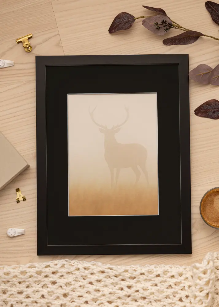 Okvir Black Wood 30x40 cm - Paspartu Crno 8x12 inches