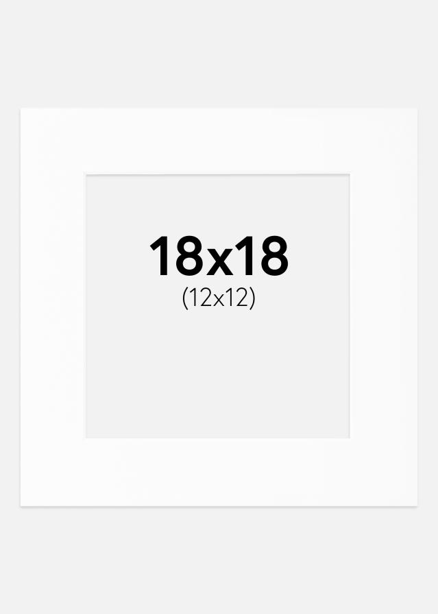 Paspartu Bijelo Standardni Bijeli unutarnji rub 18x18 cm (12x12)