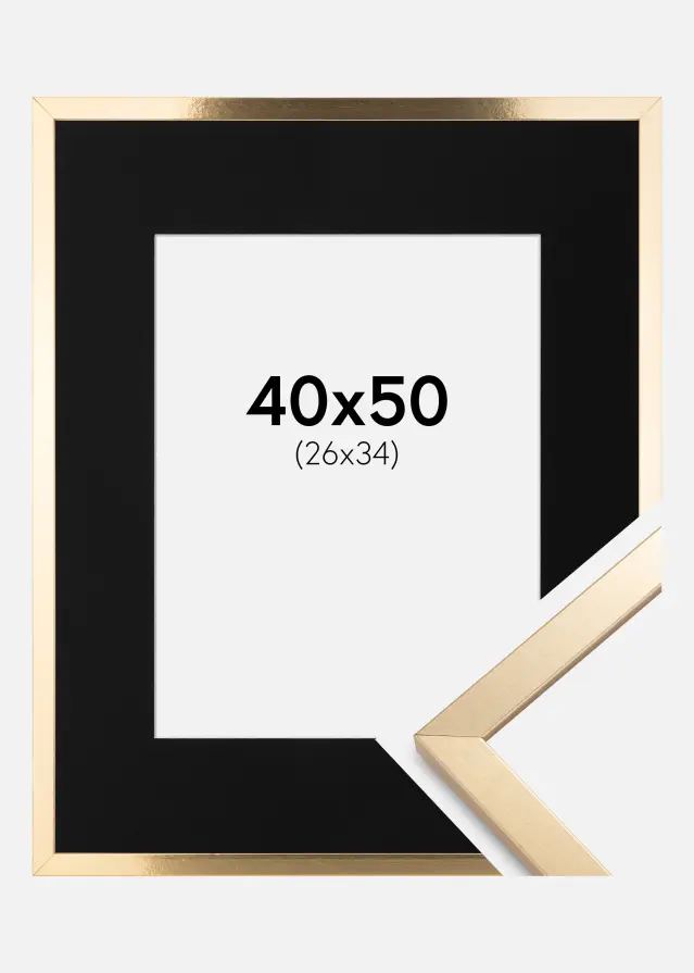Okvir Trendy Zlato 40x50 cm - Paspartu Crno 27x35 cm