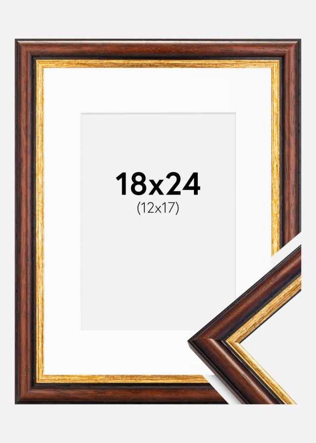 Okvir Siljan Smeđa 18x24 cm - Paspartu Bijelo 13x18 cm