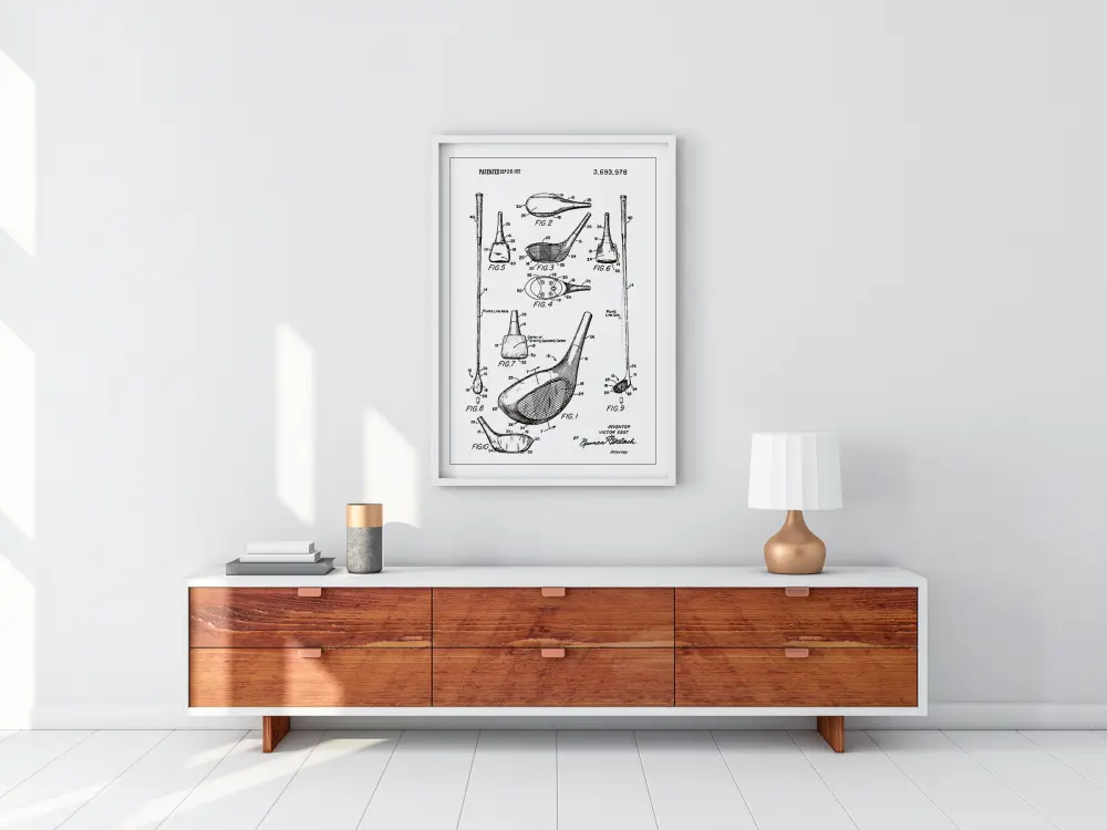 Patent Print - Golf Club - White Plakat