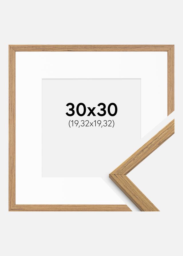 Okvir Edsbyn Tikovina 30x30 cm - Paspartu Bijelo 8x8 inches