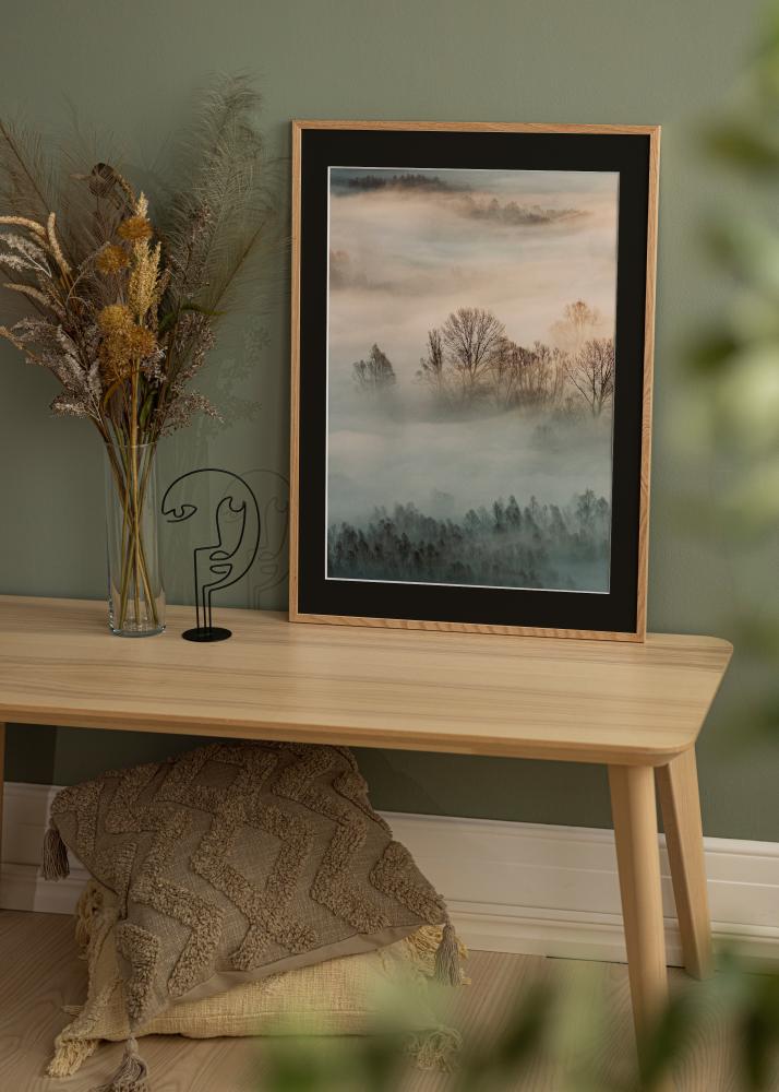 Okvir Oslo Hrast 30x40 cm - Paspartu Crno 18x27 cm