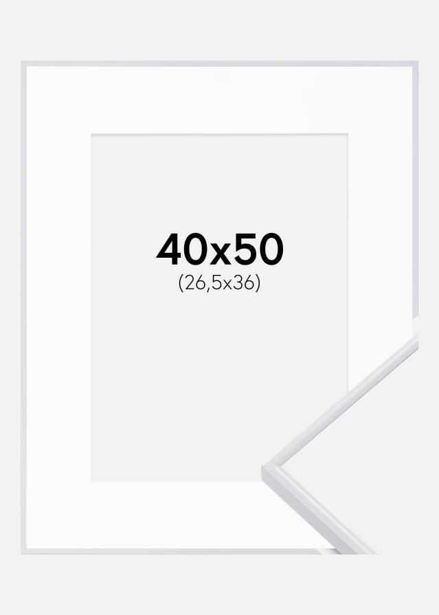 Okvir Visby Bijelo 40x50 cm - Paspartu Bijelo 27,5x37 cm