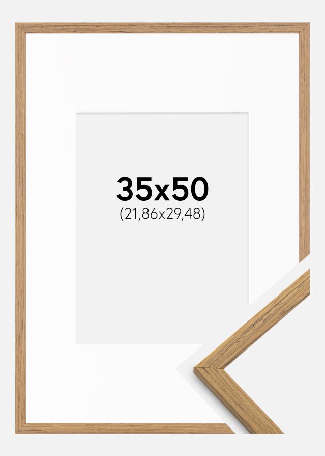 Okvir Edsbyn Tikovina 35x50 cm - Paspartu Bijelo 9x12 inches