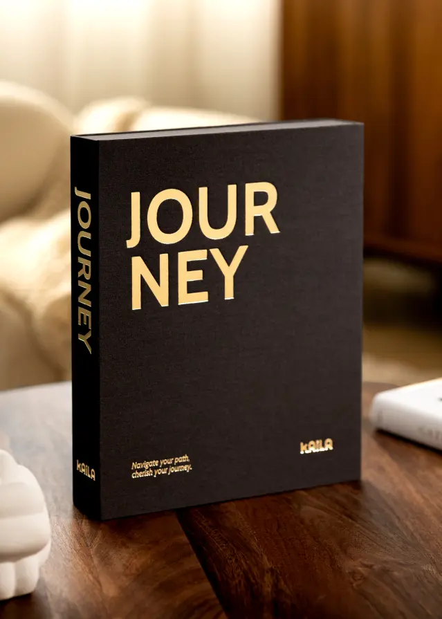 KAILA JOURNEY Creme - Coffee Table Photo Album (60 Crne Stranice / 30 listova)